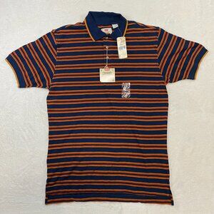 NWT Levis Polo Button Up Shirt Orange Stripes Size Large